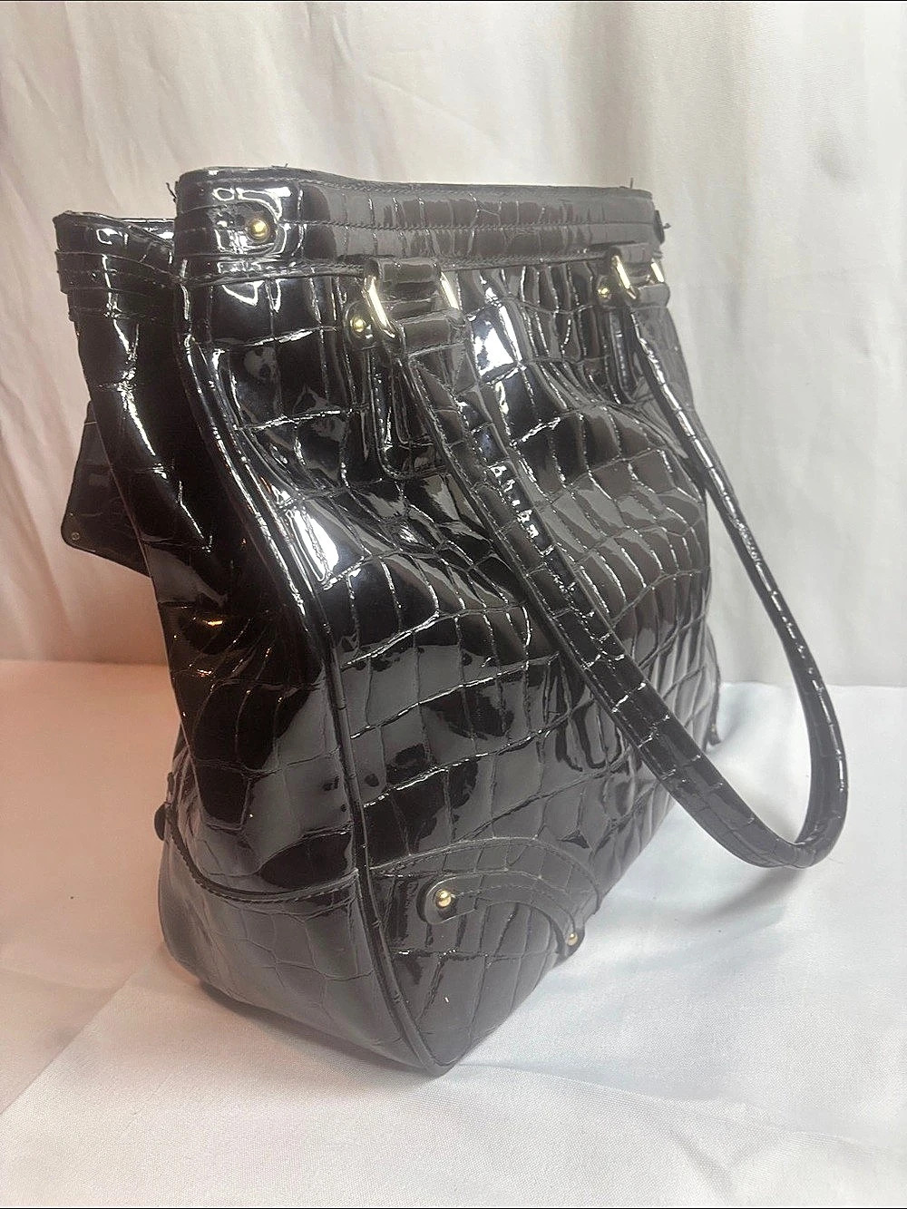Black Patent Shoulder Bag